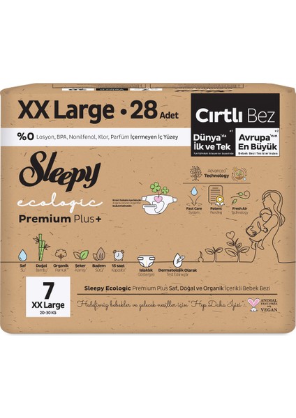 Ecologic Premium Plus Ekonomik Paket Bebek Bezi 7 Numara Xxlarge 28 Adet fiyatları