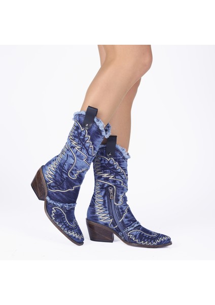 Kovboy Çizme Yazlık Nakış Işlemeli J352