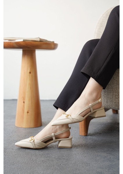 Kadın Goches Kısa Topuklu Ayakkabı - Ten Deri fiyatları