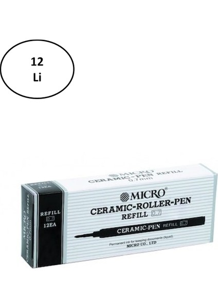 Mikro Ceramic Refil Siyah 0,7 12'li