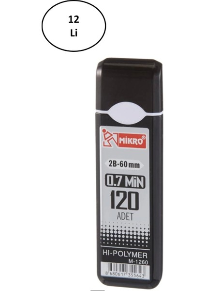 Mikro M-1260 60MM Kurşun Kalem Ucu 0.7mm 12'li