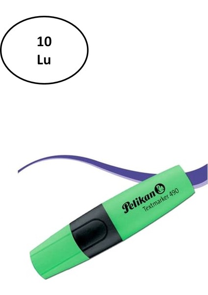 Pelikan 490 Fosforlu Kalem Yeşil 10'lu