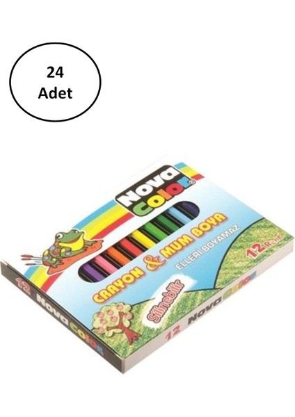 Nova Color Renkli Mum Boya 12'li 24 Adet