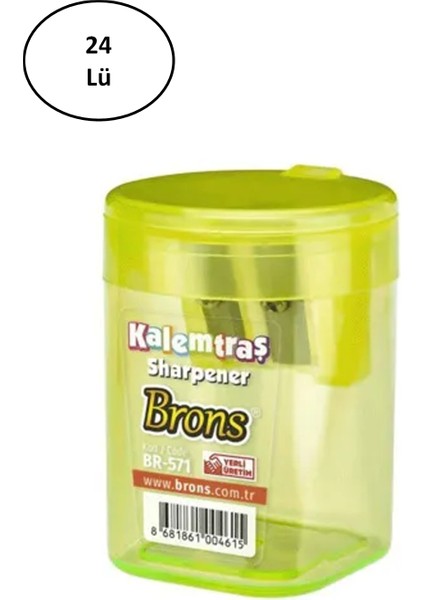 Brons BR-571 Silindir Hazneli Kalemtıraş 24'lü