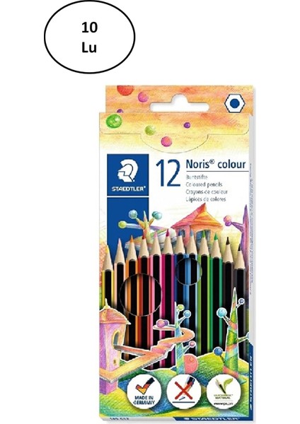 Staedtler Noris 12 Li Uzun Kuru Boya 10'lu