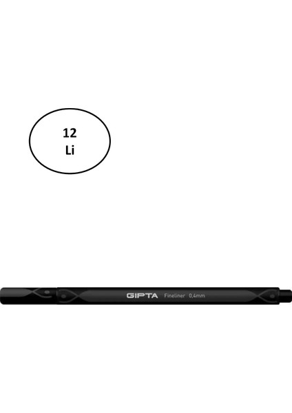 Gıpta Fineliner Ince Keçe Uçlu Kalem 0,4 mm Karton Kutu Üçgen Siyah (12 Li Paket) fiyatları