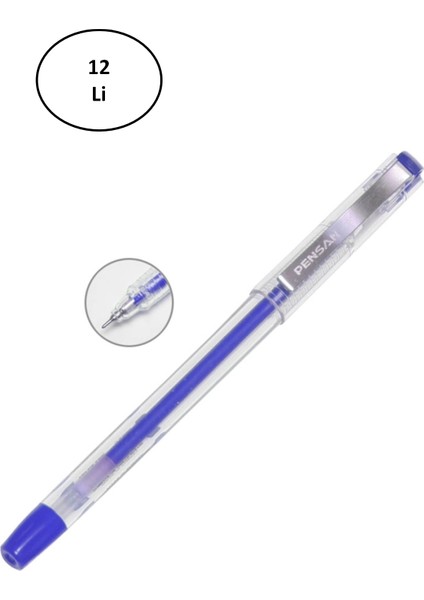 Pensan 6405 My-Kıng Jel Metal Klips Kalem Mavi 0,5 12'li