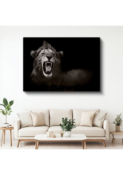 Kükreyen Aslan - Vahşi Doğanın Güçlü Kralı Kanvas Tablo
