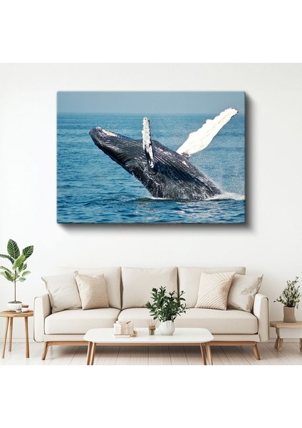 Sıçrayan Balina - Mavi Denizin Muhteşem Dansçısı Kanvas Tablo