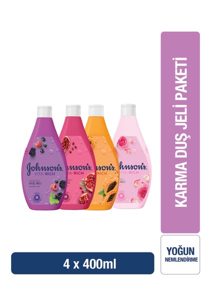 Vita-Rich Ahududu - Nar Çiçeği - Papaya - Gül Suyu Duş Jeli