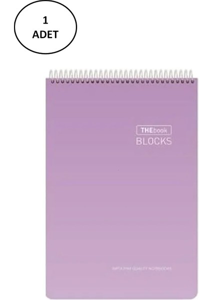 Thebook 17X24 100 Yaprak Kareli Spiralli Sert Kapak Bloknot