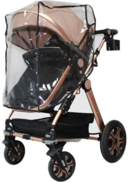 RENKLİ ÇİÇEK DESENLİ BEBEK ARABASI YAĞMURLUK
