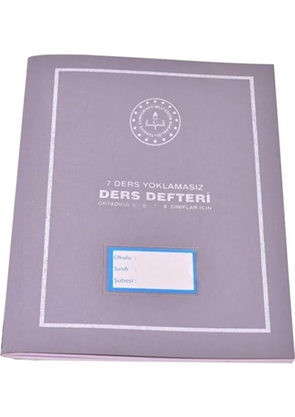 Gülpaş Ders Defteri Yoklamasız 7 Ders 6-7-8 Sınıf Plastik Kapak