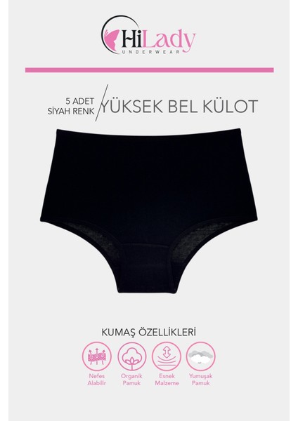 Kadın Külot Likralı Esnek Pamuklu 5'li Paket Yüksek Bel Külot Soft Renkler fiyatları