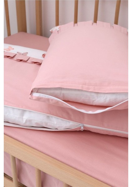 Pembe Düz Çarşaf ve Nevresim Takımı, Dolgu Korumalık, %100 Pamuk, 60x120 Ölçüleriyle Bebeğiniz İçin Mükemmel! indirimleri
