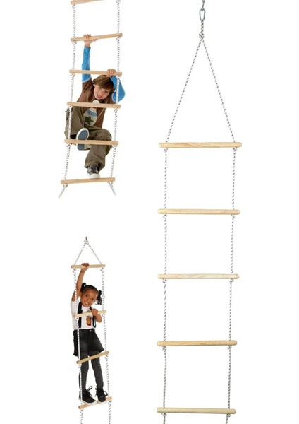 Çocuk Ahşap Ip Merdiven Montessori Eğitici Trapez Salıncak Tırmanma Kulesi Jimlastik Salıncağı