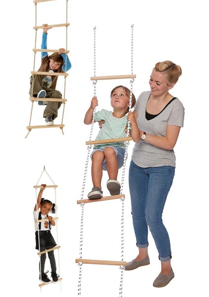 Çocuk Ahşap Ip Merdiven Montessori Eğitici Trapez Salıncak Tırmanma Kulesi Jimlastik Salıncağı