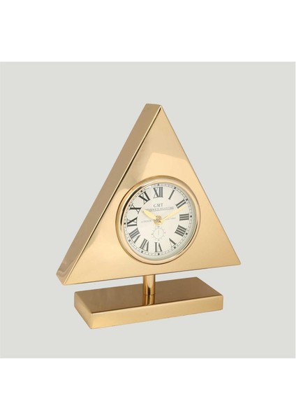 Gold Metal Üçgen Saat 10*29*31 cm AK.IV0289