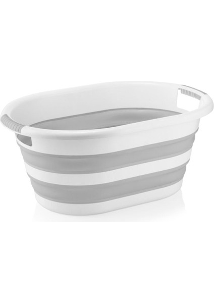 Katlanabilir Çamaşır Sepeti ve Maşrapa Seti, Gri, Hafif ve Pratik, 27 L fiyatları