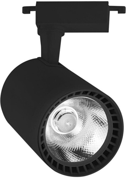 Siyah Kasa ve Günışığı 3 Adet 360 Derece Dönen LED Ray Spot Lamba 1 Metre Raylı Armatür