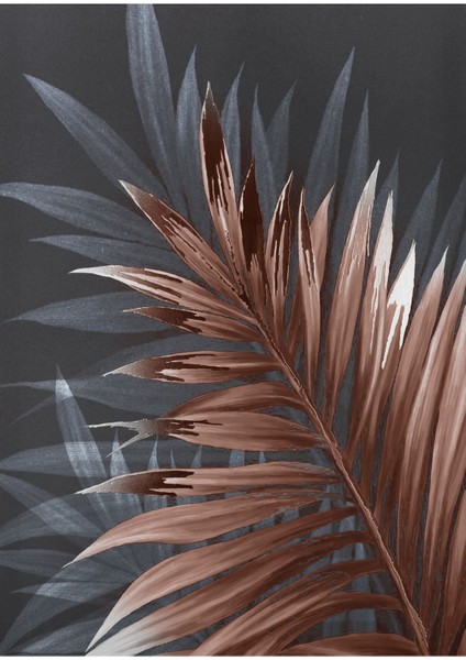 kırmızı-Gri-Beyaz Palmiye Yaprağı Modeli |çerçeveli Temperli Cam Tablo Tekli Dikey fiyatları