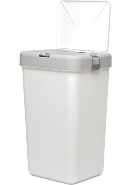 Gri dokunmatik çamaşır sepeti, 40 lt, hafif ve şık tasarım