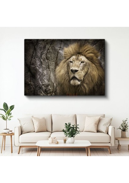 Aslan Portresi - Heybetli Yeleli Kral Kanvas Tablo
