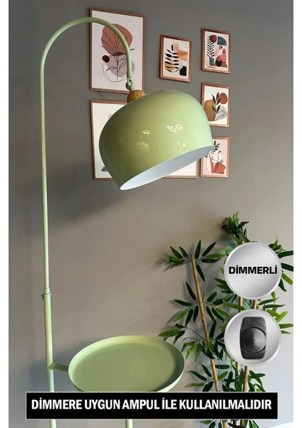Dimmerli Mint Lambader Hareketli Başlık Sehpalı Modern Dekoratif Metal Oturma Odası Çalışma Odası