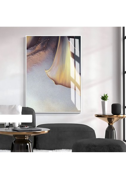 mürdüm-Sarı Sevilen Gala Çiçek Modeli 02 |çerçeveli Temperli Cam Tablo Tekli Dikey