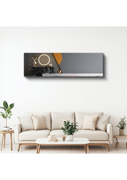 Lüks Dekor - Altın Geyik Heykeli Modern Tasarım Kanvas Tablo