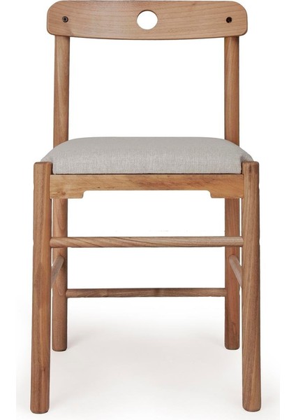 Alaçatı Ceviz Bej Sandalye, Masif Ahşap Sandalye, Modern Sandalye, İskandinav Sandalye