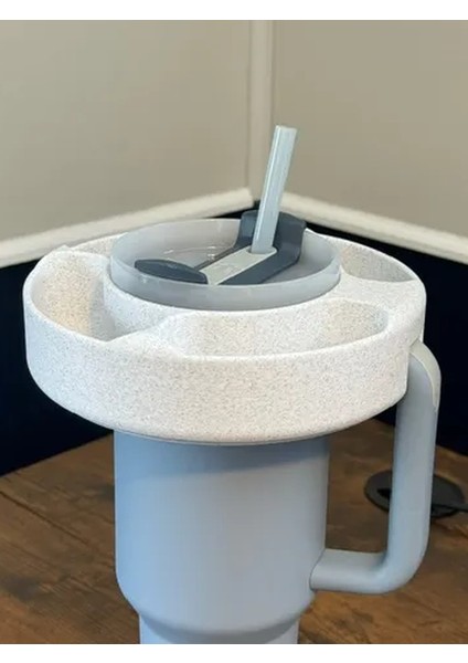 Quencher 1.18L Uyumlu Çok Gözlü Atıştırmalık Organizer Kapak – Granit Beyaz