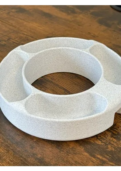Quencher 1.18L Uyumlu Çok Gözlü Atıştırmalık Organizer Kapak – Granit Beyaz