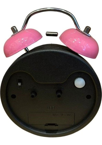 Büyük Boy Nostaljik Pembe Renkli Metal Işıklı Çanlı Çalar Saat fiyatları