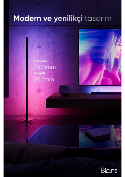 React™ LED Lambader - Sese Duyarlı - Mobil Uygulama - Animasyonlu (Siyah)