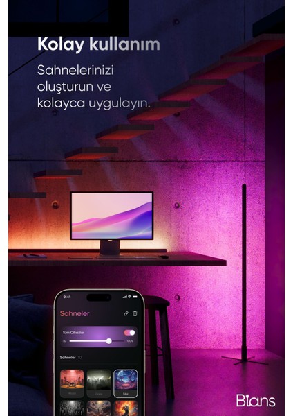 React™ LED Lambader - Sese Duyarlı - Mobil Uygulama - Animasyonlu (Siyah)