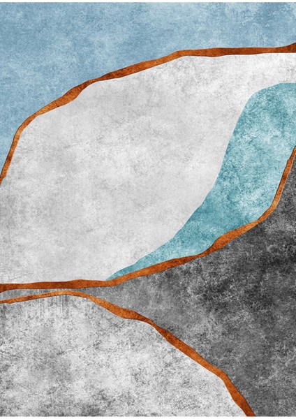 soyut Gri-Gold-Mavi Elegant Sevilen Desen 02 |çerçeveli Temperli Cam Tablo Tekli Dikey fiyatları