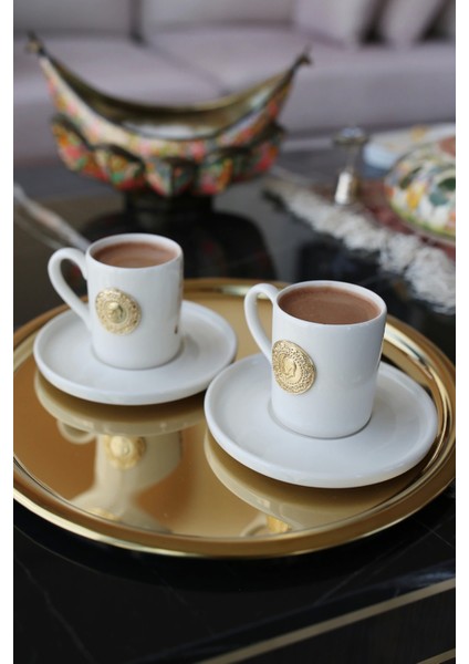 Porselen 2'li Gold Altın Fincan Takımı 0,99 ml 4 Parça