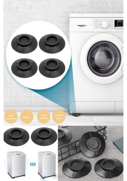 4'lü titreşim önleyici set, sessiz ve stabil kullanım sağlar, çok renkli plastik ürün