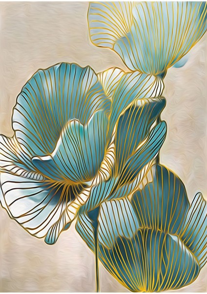 sevilen Çiçek Yeşil Gold (Sonsuzluk Seti)|çerçeveli Temperli Cam Tablo Tekli Dikey fiyatları