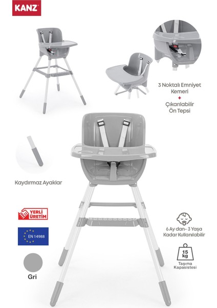 Tokyo Mama Sandalyesi Gri