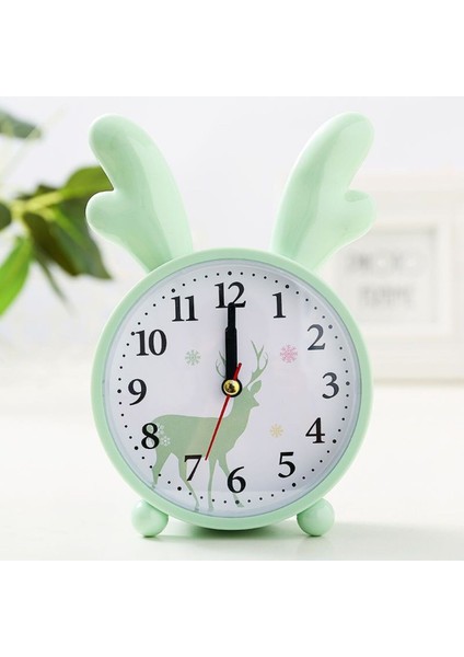 Geyik Kulaklı Masa Saati, Alarmli, Yeşil, 16 x 11, Sürpriz Hediyeli