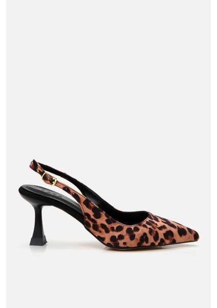 Kadın Taba Leopar Desenli Ayarlanabilir Tokalı Stiletto modelleri