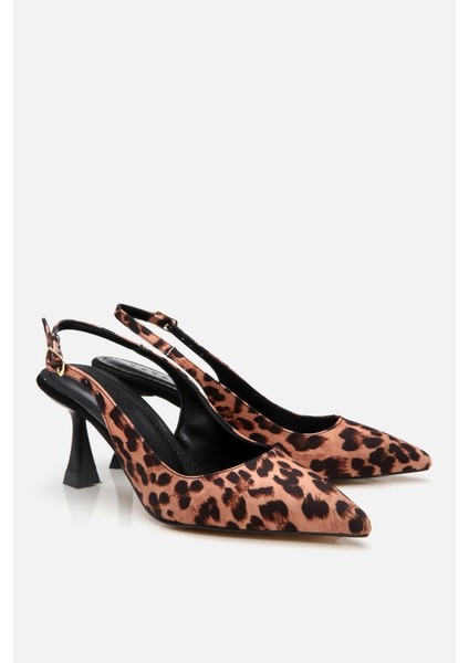 Kadın Taba Leopar Desenli Ayarlanabilir Tokalı Stiletto fırsatları