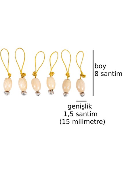 Bebek Yılbaşı Ağaç Süs Hobi Zilli Ağaç Boncuk Çok Amaçlı Etkinlik Doğum Günü Zil Dekoratif Süsü Hediye 6 Adet Set