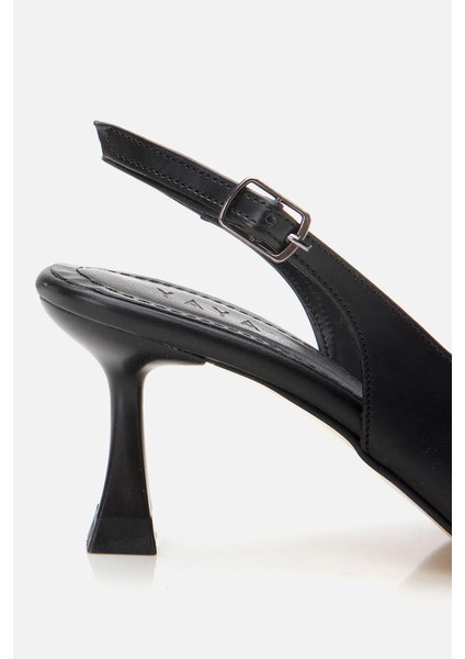 Kadın Siyah Ayarlanabilir Tokalı Stiletto