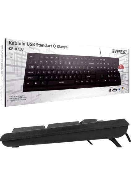 Everest KB-871U Siyah USB Standart Q Klavye modelleri