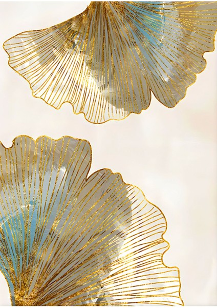 turkuaz Gold Sonsuzluk Çiçek Yaprak 2|çerçeveli Temperli Cam Tablo Tekli Dikey fiyatları