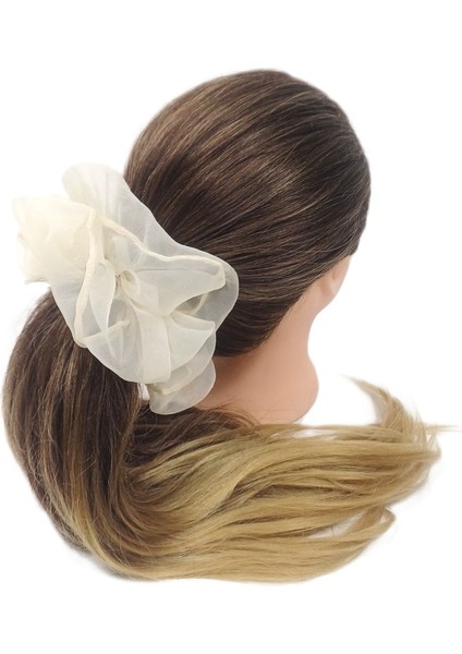 Büyük Organze Scrunchie - Yumuşak Dokulu Saç Tokası fırsatları