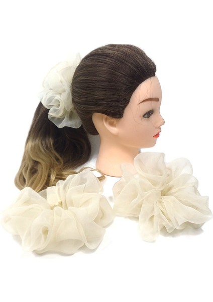 Büyük Organze Scrunchie - Yumuşak Dokulu Saç Tokası